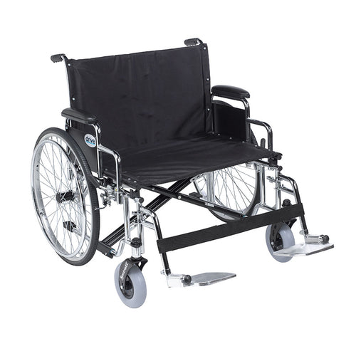 Drive Medical STD30ECDDA-SF Sentra EC Heavy Duty Extra Wide Wheelchair, Detachable Desk Arms, Swing away Footrests, 30" Seat